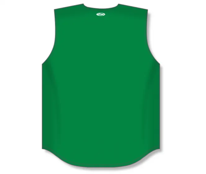 Athletic Knit (AK) BA1812A-007 Adult Kelly Green Sleeveless Full Button Baseball Jersey