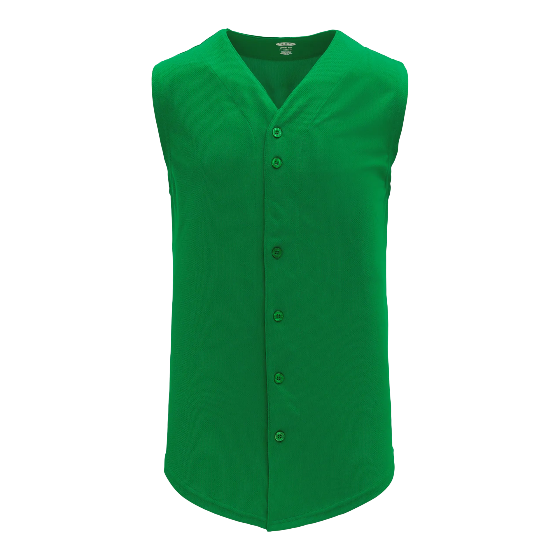 Athletic Knit (AK) BA1812A-007 Adult Kelly Green Sleeveless Full Button Baseball Jersey
