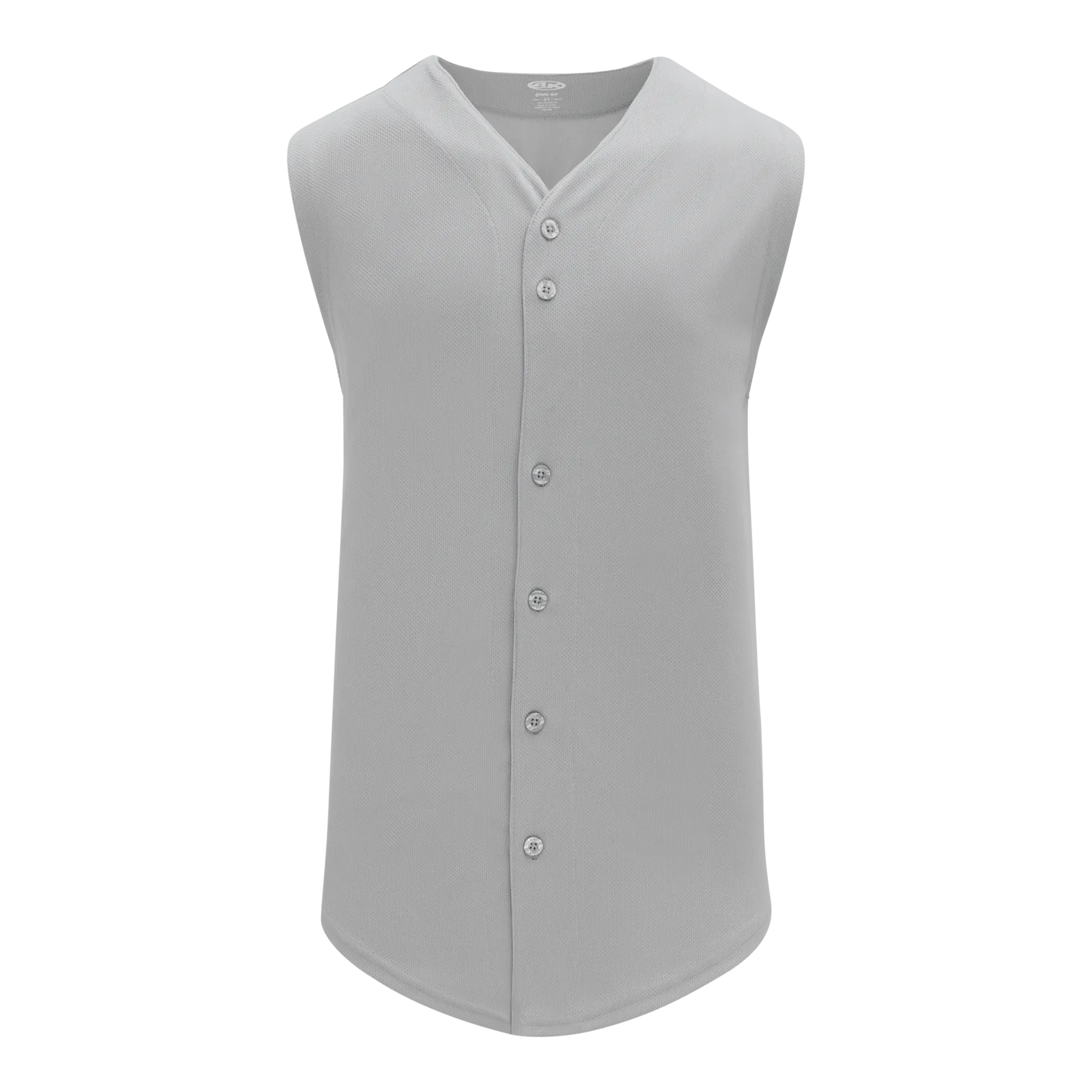 Athletic Knit (AK) BA1812A-012 Adult Grey Sleeveless Full Button Baseball Jersey