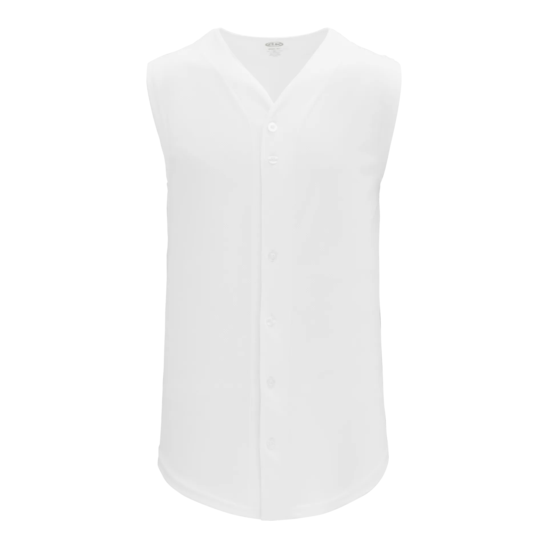 Athletic Knit (AK) BA1812Y-000 Youth White Sleeveless Full Button Baseball Jersey