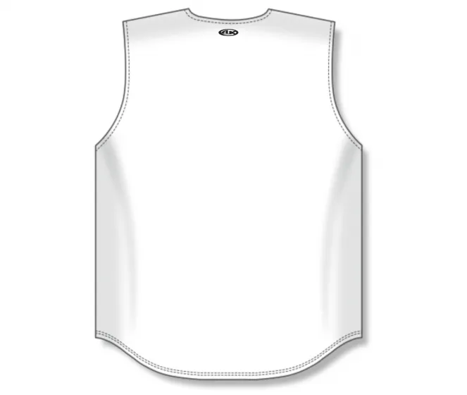 Athletic Knit (AK) BA1812Y-000 Youth White Sleeveless Full Button Baseball Jersey