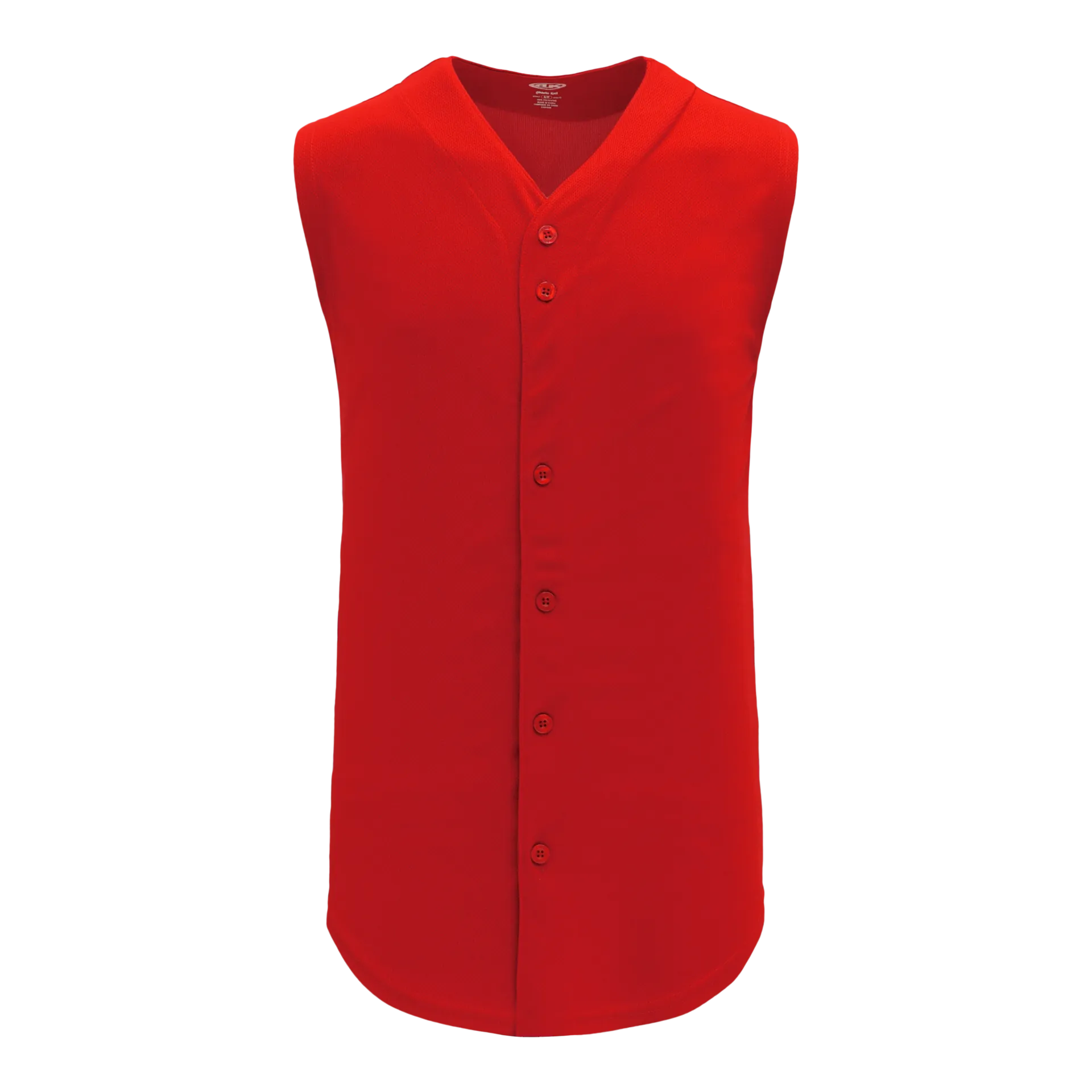 Athletic Knit (AK) BA1812Y-005 Youth Red Sleeveless Full Button Baseball Jersey