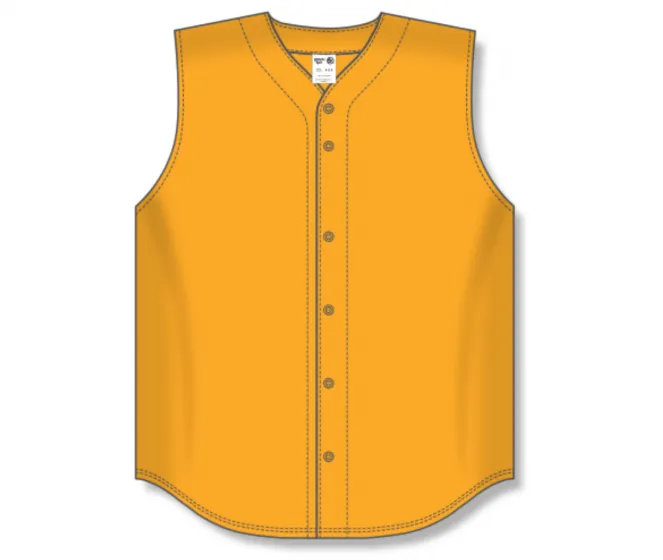 Athletic Knit (AK) BA1812Y-006 Youth Gold Sleeveless Full Button Baseball Jersey