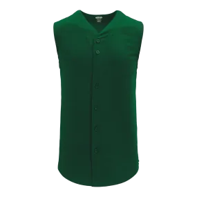 Athletic Knit (AK) BA1812Y-029 Youth Dark Green Sleeveless Full Button Baseball Jersey