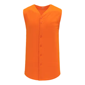 Athletic Knit (AK) BA1812Y-064 Youth Orange Sleeveless Full Button Baseball Jersey