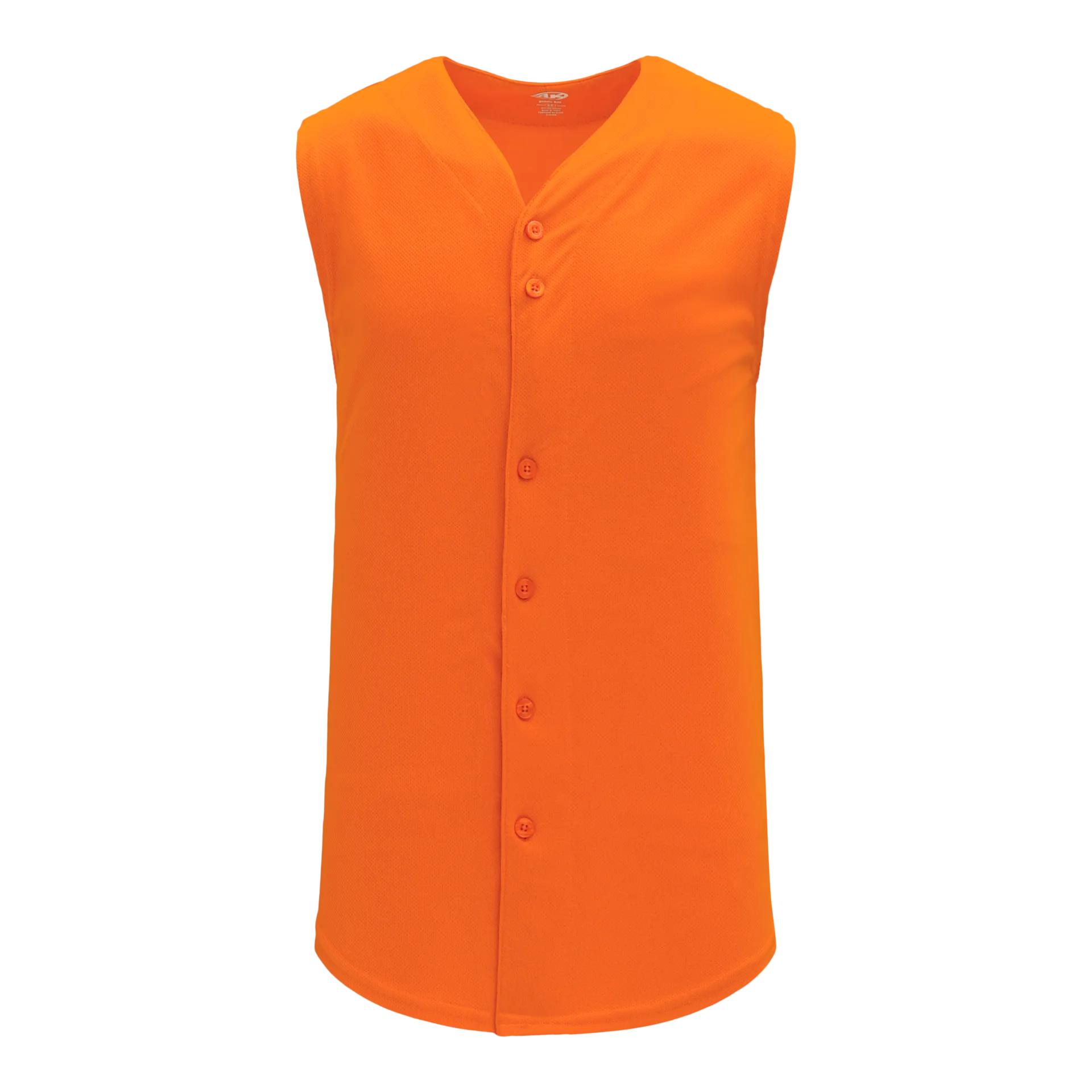 Athletic Knit (AK) BA1812Y-064 Youth Orange Sleeveless Full Button Baseball Jersey