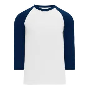Athletic Knit (AK) BA1846A-217 Adult White/Navy Pullover Baseball Jersey