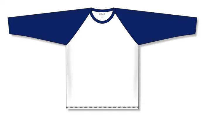 Athletic Knit (AK) BA1846A-217 Adult White/Navy Pullover Baseball Jersey