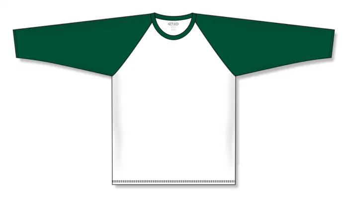 Athletic Knit (AK) BA1846A-279 Adult White/Dark Green Pullover Baseball Jersey