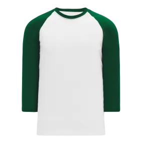 Athletic Knit (AK) BA1846A-279 Adult White/Dark Green Pullover Baseball Jersey