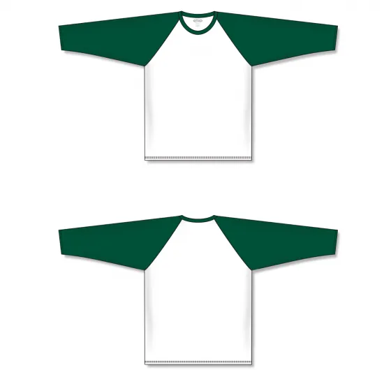 Athletic Knit (AK) BA1846A-279 Adult White/Dark Green Pullover Baseball Jersey