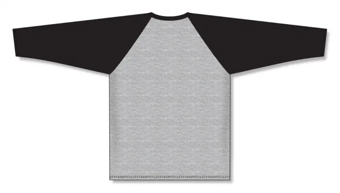 Athletic Knit (AK) BA1846Y-920 Youth Heather Grey/Black Pullover Baseball Jersey