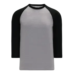 Athletic Knit (AK) BA1846Y-920 Youth Heather Grey/Black Pullover Baseball Jersey