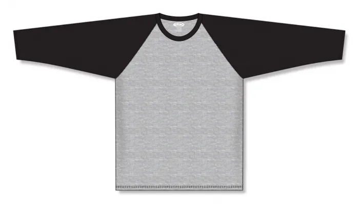 Athletic Knit (AK) BA1846Y-920 Youth Heather Grey/Black Pullover Baseball Jersey