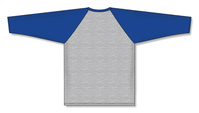 Athletic Knit (AK) BA1846Y-922 Youth Heather Grey/Royal Blue Pullover Baseball Jersey