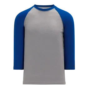 Athletic Knit (AK) BA1846Y-922 Youth Heather Grey/Royal Blue Pullover Baseball Jersey