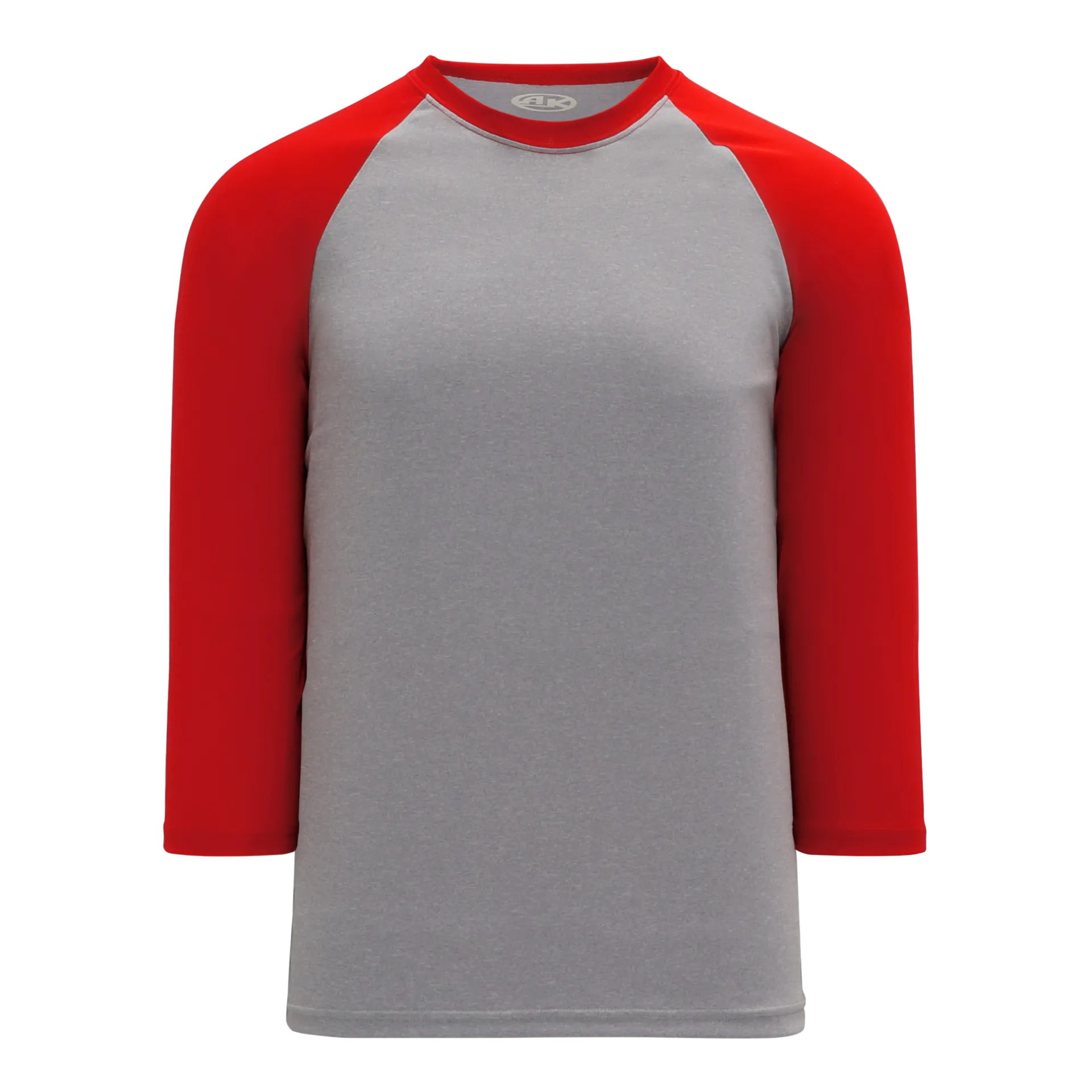 Athletic Knit (AK) BA1846Y-923 Youth Heather Grey/Red Pullover Baseball Jersey