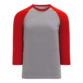 Athletic Knit (AK) BA1846Y-923 Youth Heather Grey/Red Pullover Baseball Jersey