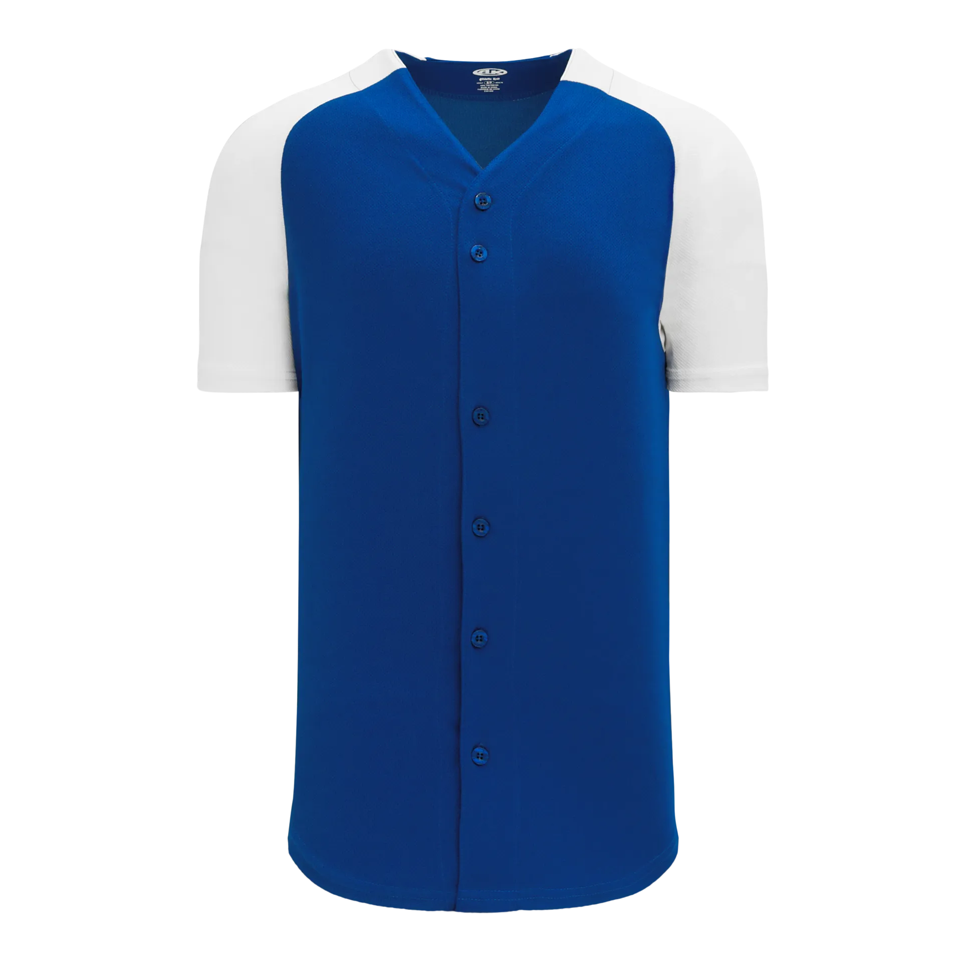 Athletic Knit (AK) BA1875A-206 Adult Royal Blue/White Full Button Baseball Jersey