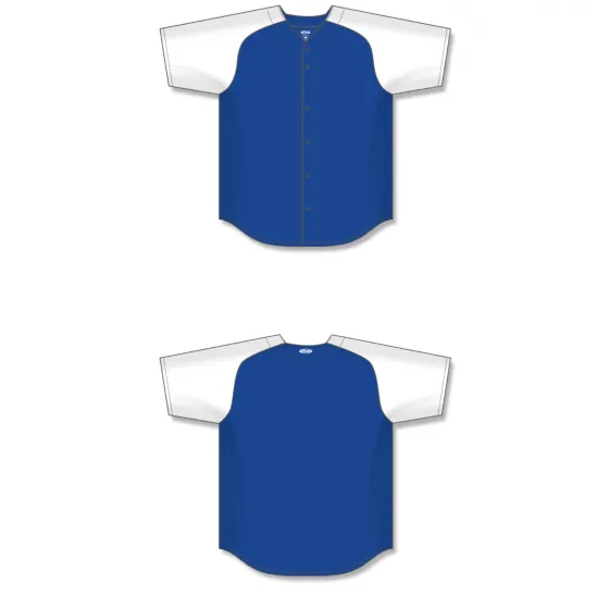 Athletic Knit (AK) BA1875A-206 Adult Royal Blue/White Full Button Baseball Jersey