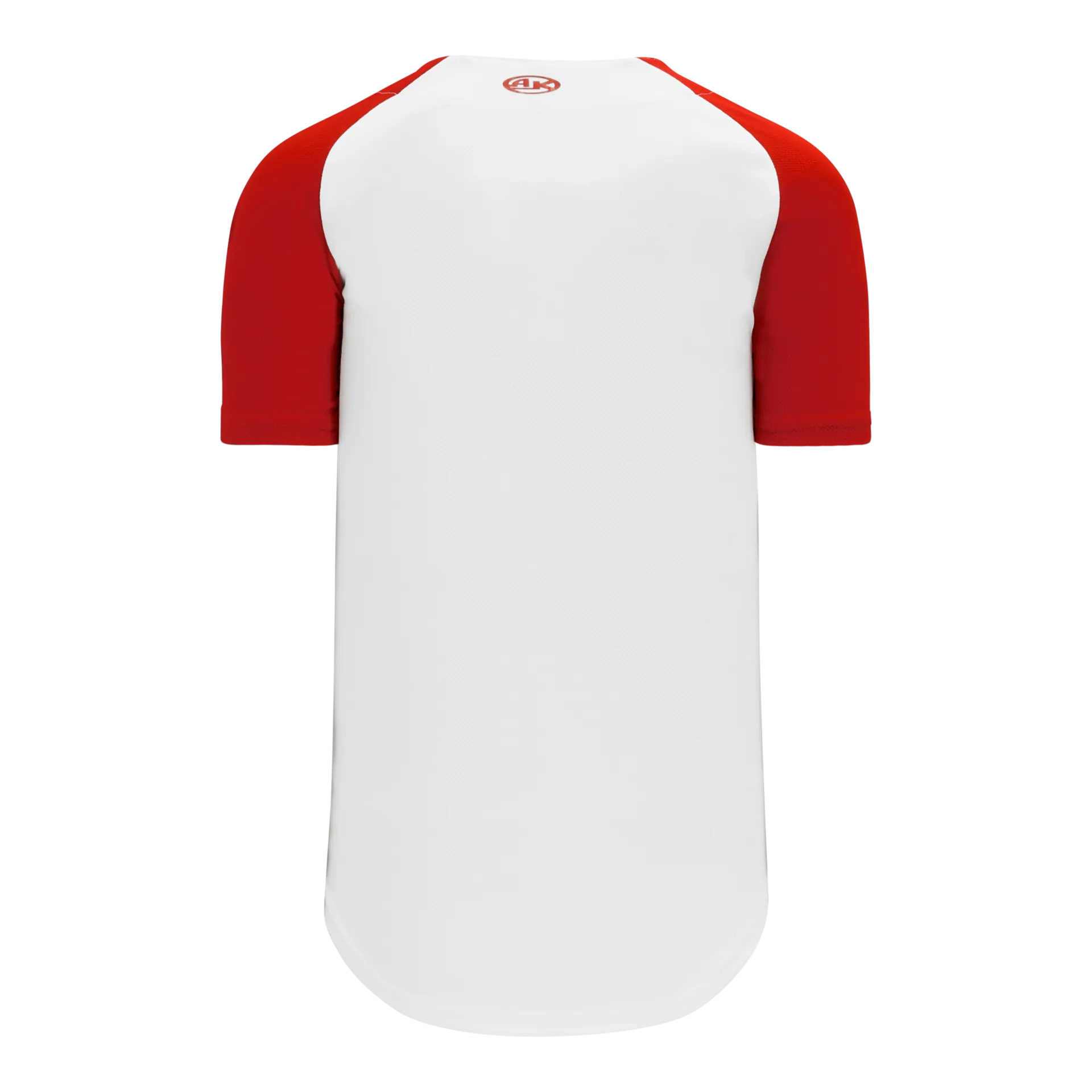 Athletic Knit (AK) BA1875A-209 Adult White/Red Full Button Baseball Jersey