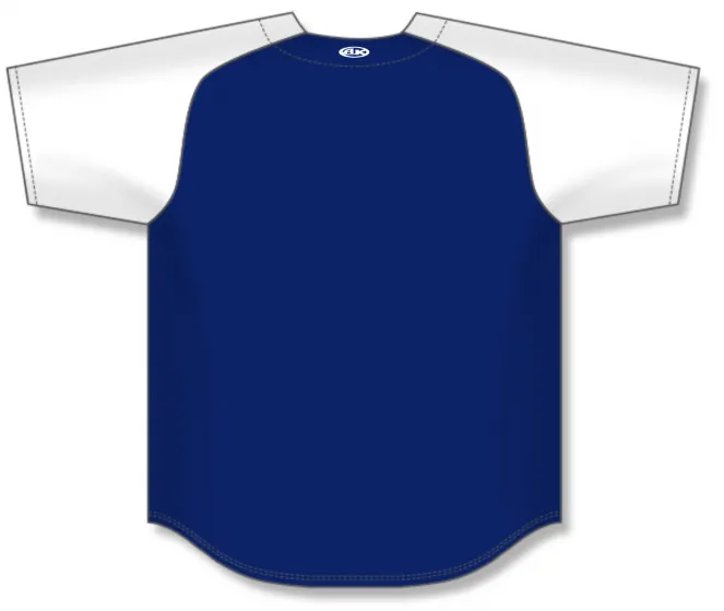 Athletic Knit (AK) BA1875A-216 Adult Navy/White Full Button Baseball Jersey
