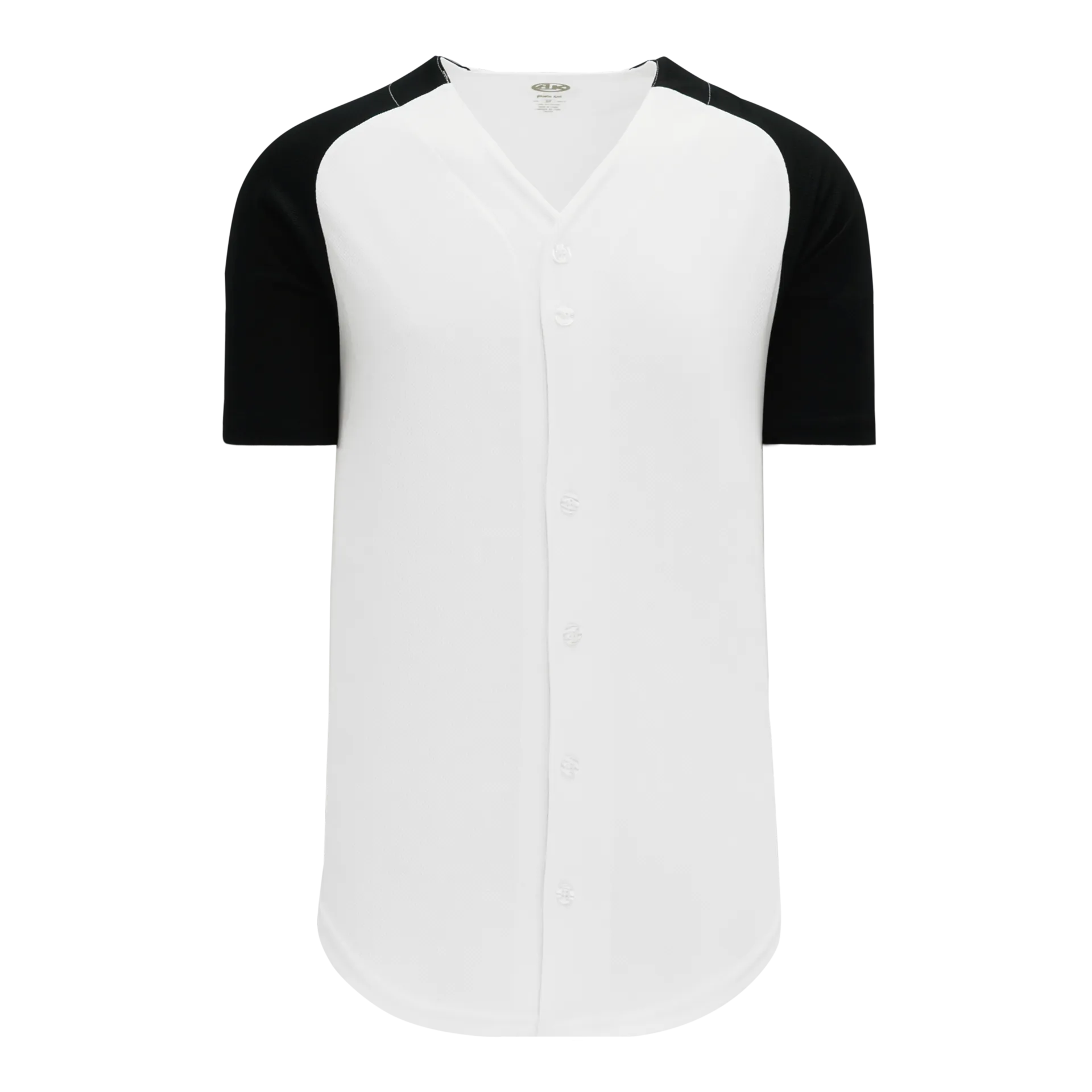 Athletic Knit (AK) BA1875A-222 Adult White/Black Full Button Baseball Jersey