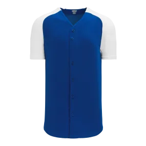 Athletic Knit (AK) BA1875Y-206 Youth Royal Blue/White Full Button Baseball Jersey