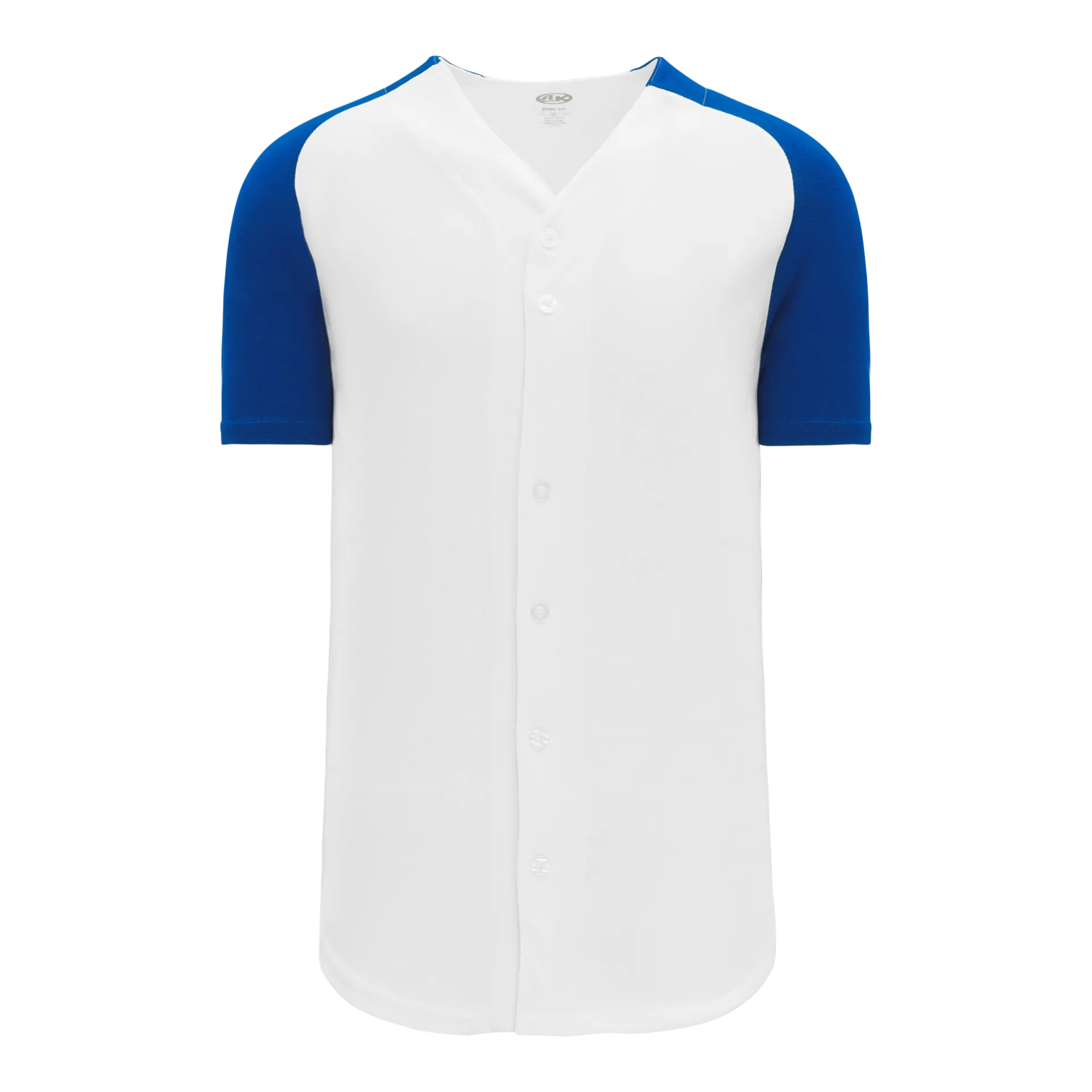 Athletic Knit (AK) BA1875Y-207 Youth White/Royal Blue Full Button Baseball Jersey