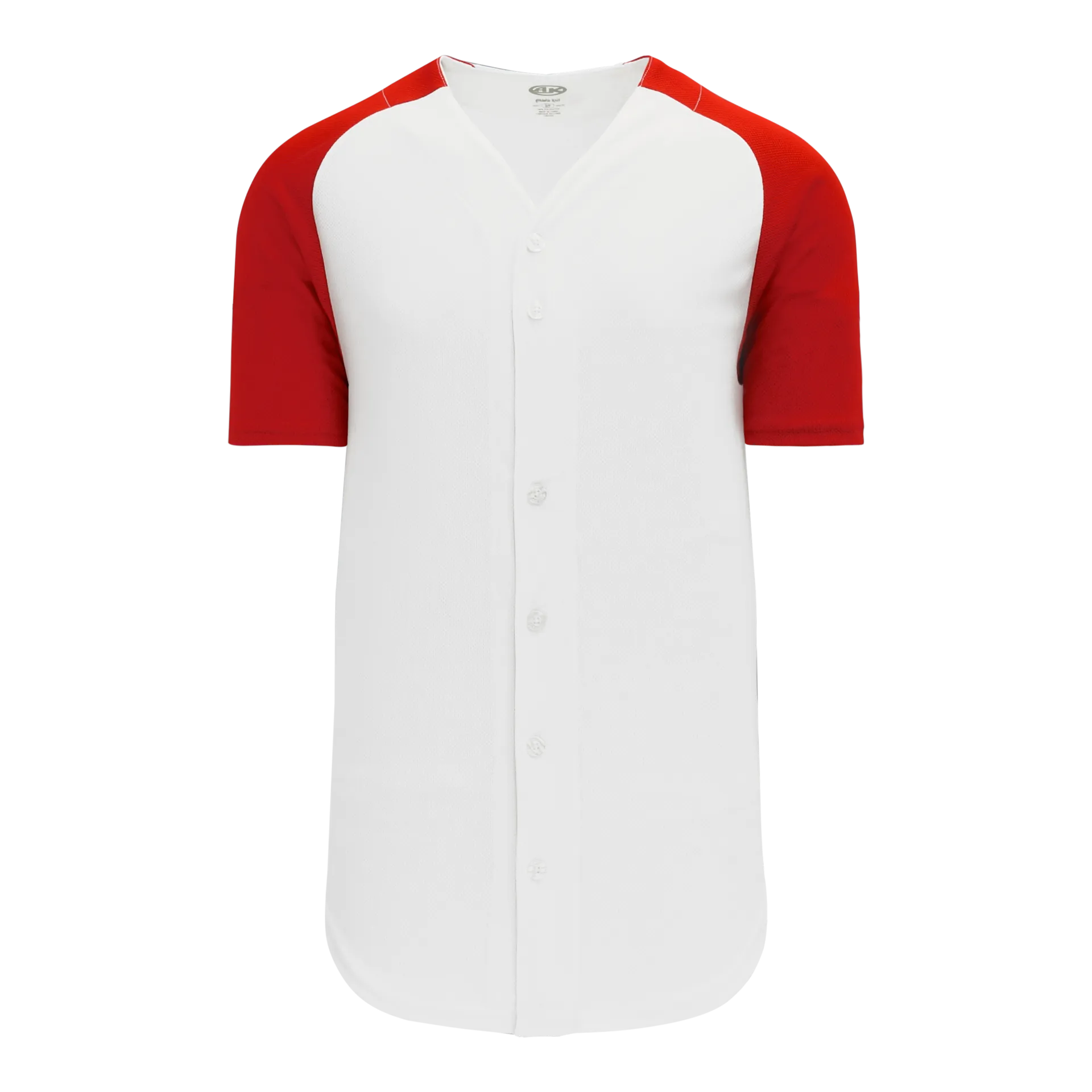 Athletic Knit (AK) BA1875Y-209 Youth White/Red Full Button Baseball Jersey