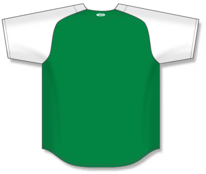 Athletic Knit (AK) BA1875Y-210 Youth Kelly Green/White Full Button Baseball Jersey