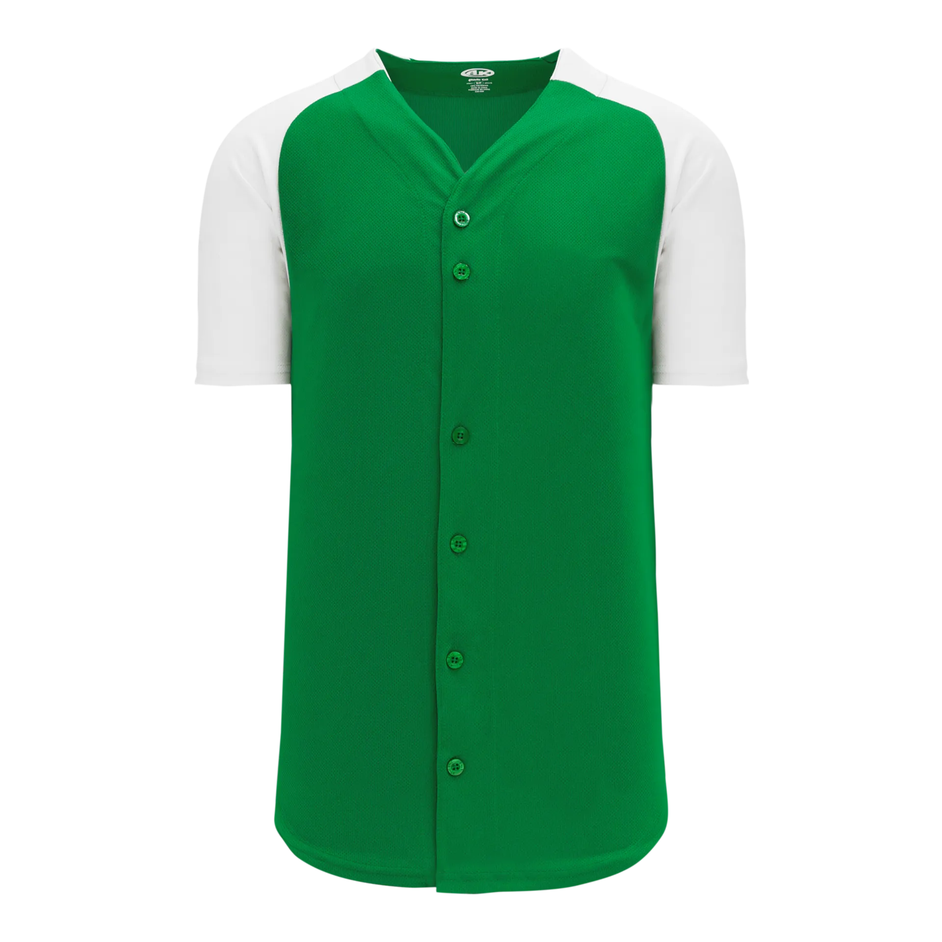Athletic Knit (AK) BA1875Y-210 Youth Kelly Green/White Full Button Baseball Jersey