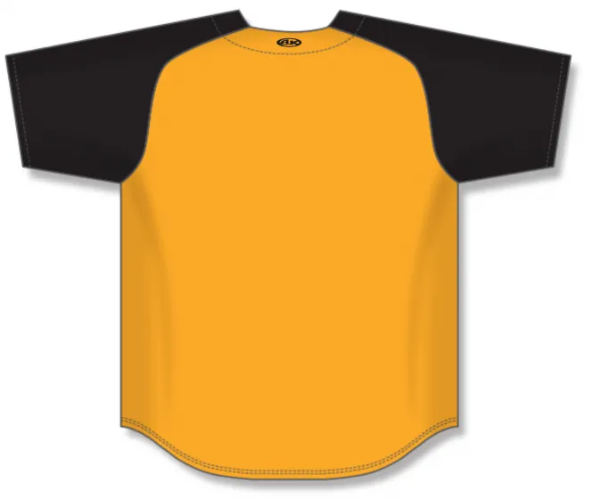 Athletic Knit (AK) BA1875Y-213 Youth Gold/Black Full Button Baseball Jersey