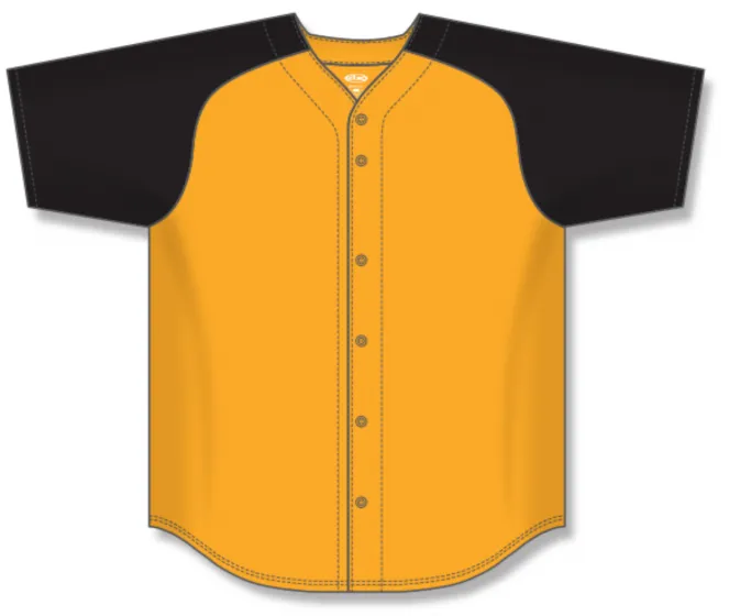 Athletic Knit (AK) BA1875Y-213 Youth Gold/Black Full Button Baseball Jersey