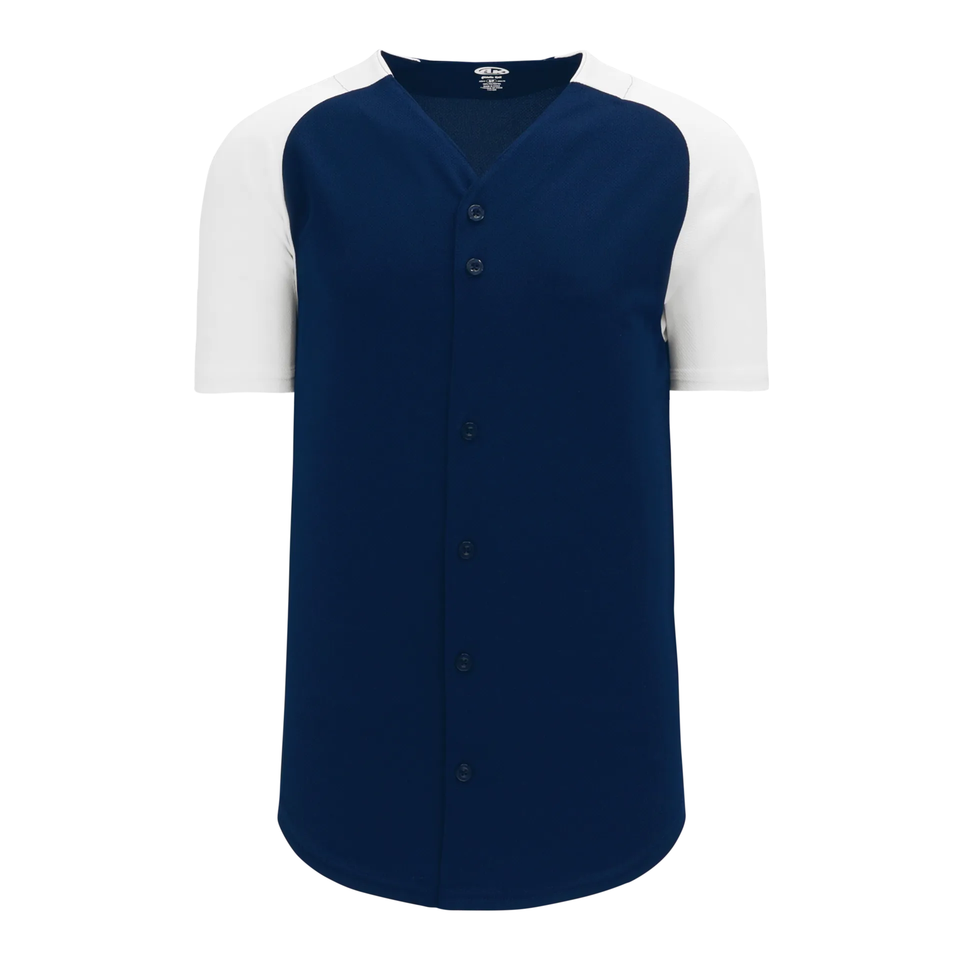 Athletic Knit (AK) BA1875Y-216 Youth Navy/White Full Button Baseball Jersey