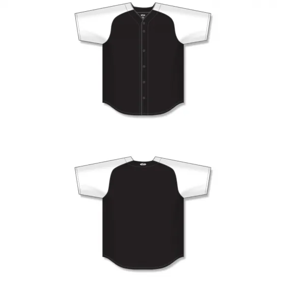 Athletic Knit (AK) BA1875Y-221 Youth Black/White Full Button Baseball Jersey