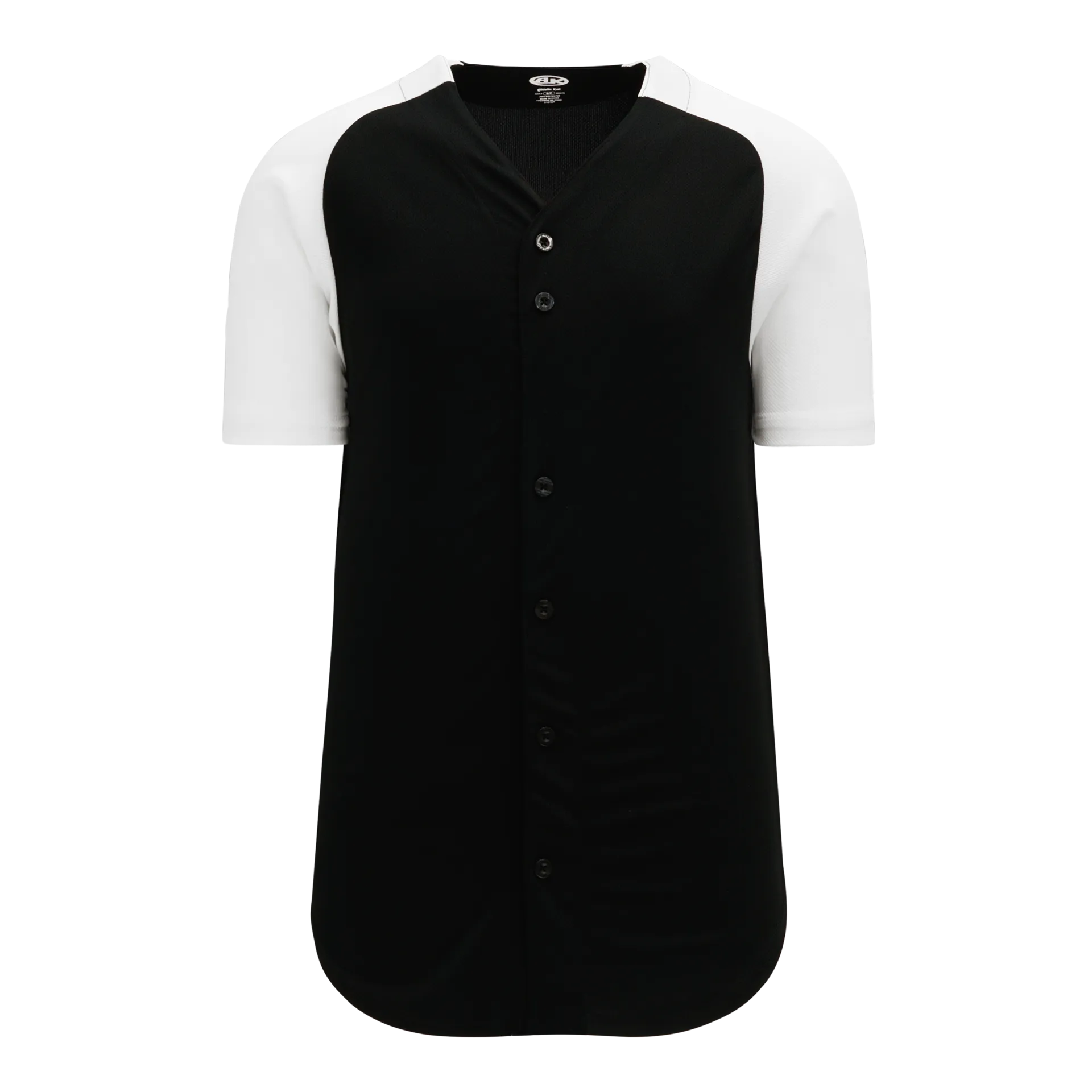 Athletic Knit (AK) BA1875Y-221 Youth Black/White Full Button Baseball Jersey