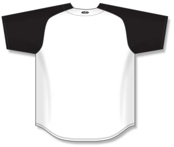 Athletic Knit (AK) BA1875Y-222 Youth White/Black Full Button Baseball Jersey
