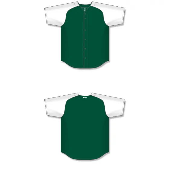 Athletic Knit (AK) BA1875Y-260 Youth Dark Green/White Full Button Baseball Jersey