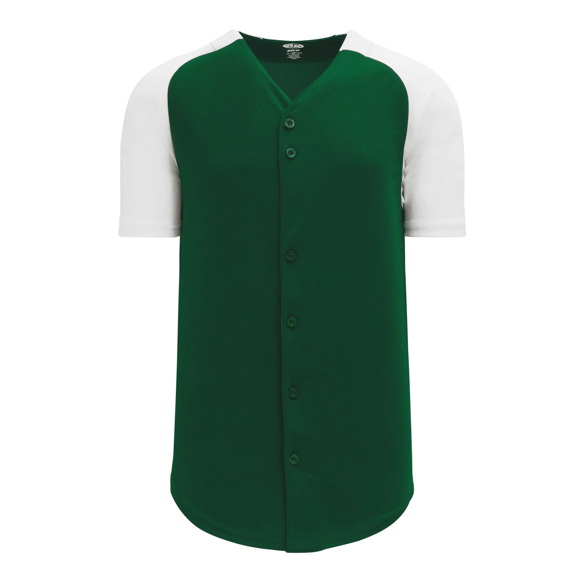 Athletic Knit (AK) BA1875Y-260 Youth Dark Green/White Full Button Baseball Jersey