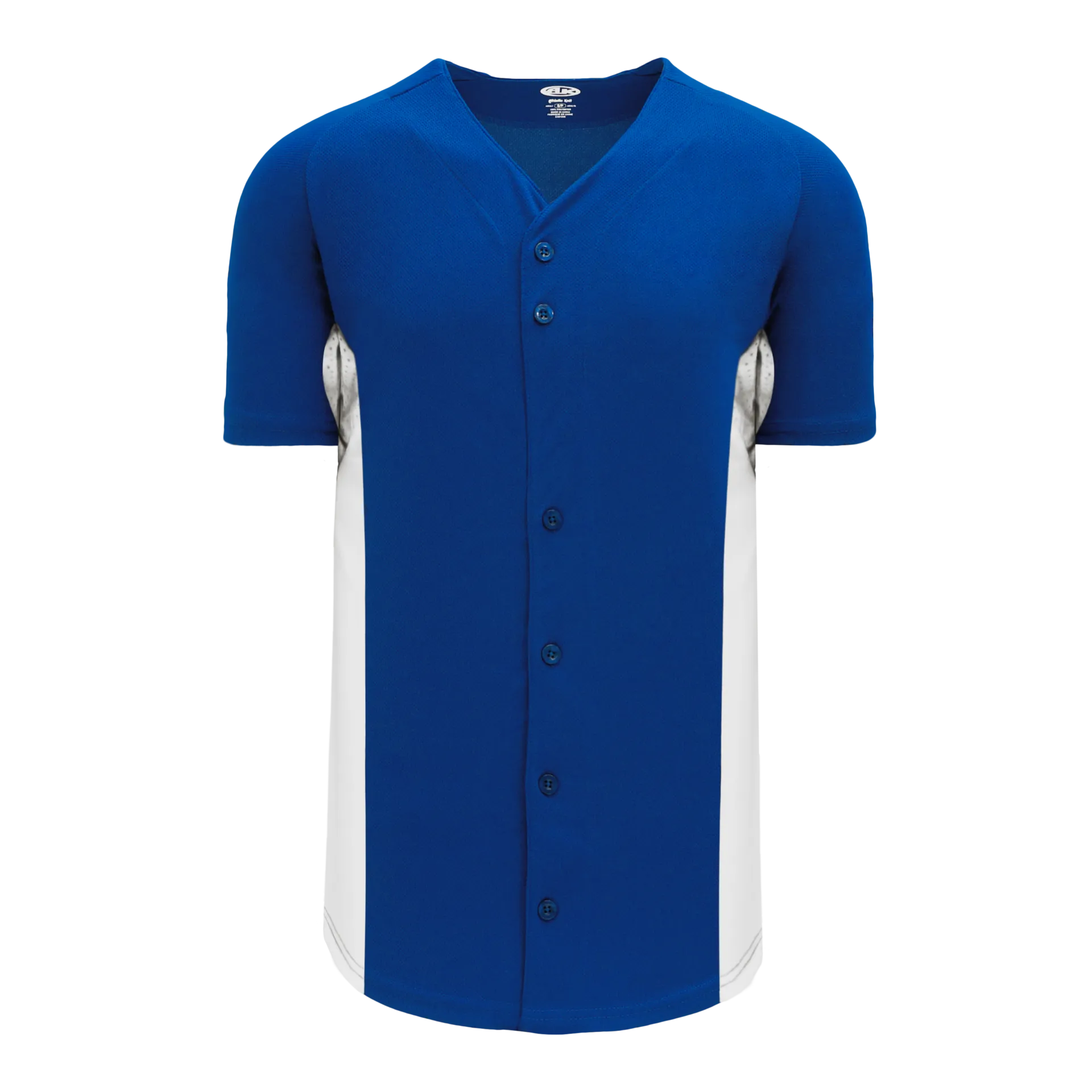 Athletic Knit (AK) BA1890A-206 Adult Royal Blue/White Full Button Baseball Jersey