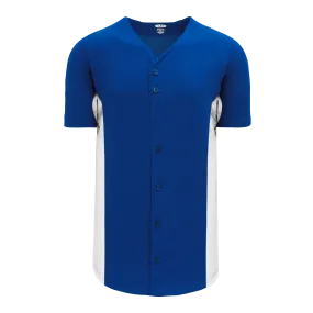 Athletic Knit (AK) BA1890A-206 Adult Royal Blue/White Full Button Baseball Jersey