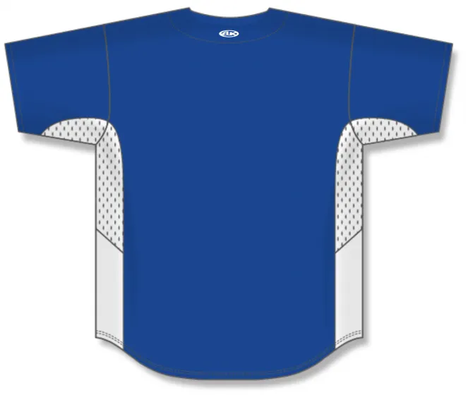 Athletic Knit (AK) BA1890A-206 Adult Royal Blue/White Full Button Baseball Jersey