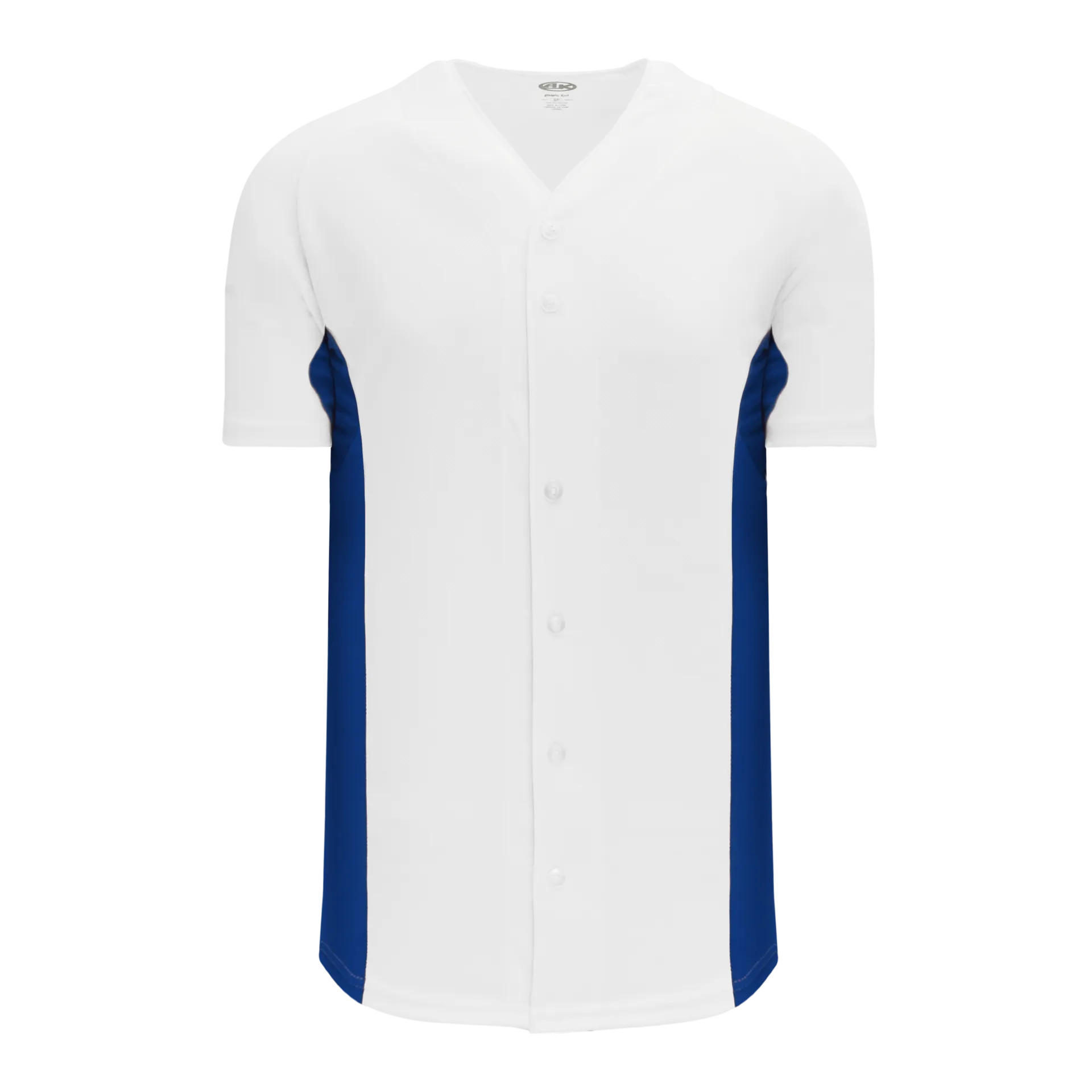 Athletic Knit (AK) BA1890Y-207 Youth White/Royal Blue Full Button Baseball Jersey