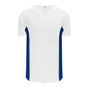 Athletic Knit (AK) BA1890Y-207 Youth White/Royal Blue Full Button Baseball Jersey
