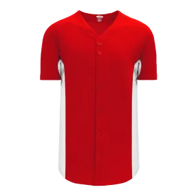 Athletic Knit (AK) BA1890Y-208 Youth Red/White Full Button Baseball Jersey