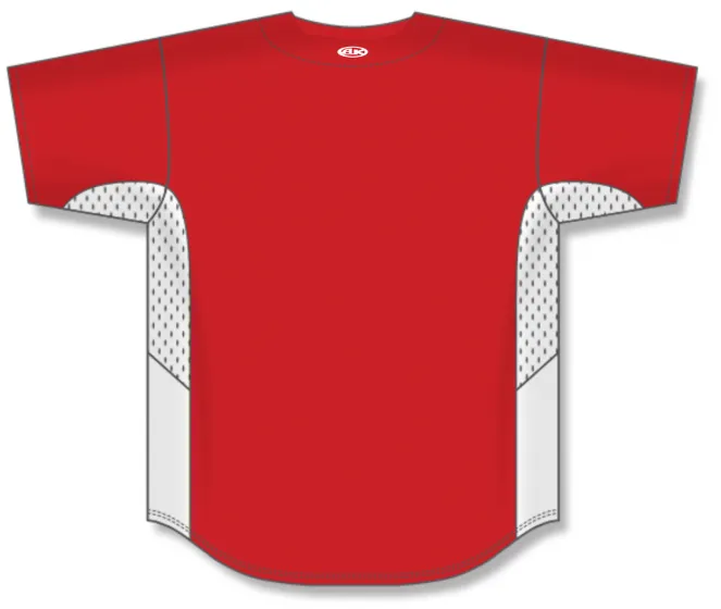 Athletic Knit (AK) BA1890Y-208 Youth Red/White Full Button Baseball Jersey