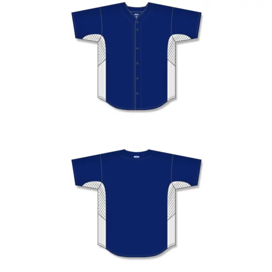 Athletic Knit (AK) BA1890Y-216 Youth Navy/White Full Button Baseball Jersey