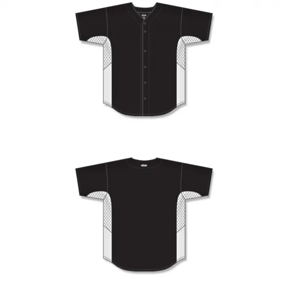 Athletic Knit (AK) BA1890Y-221 Youth Black/White Full Button Baseball Jersey