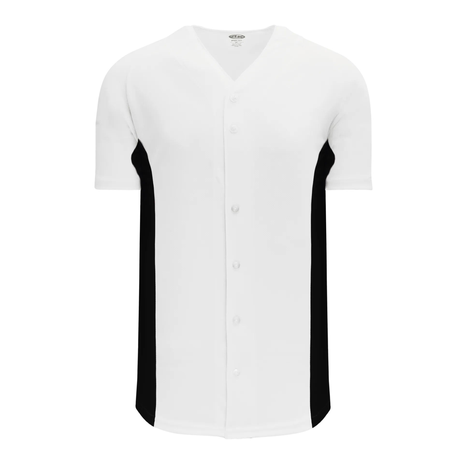 Athletic Knit (AK) BA1890Y-222 Youth White/Black Full Button Baseball Jersey